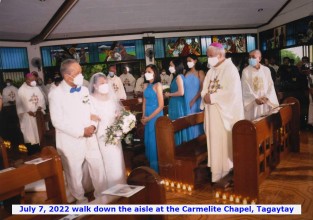 July 7, 2022 walk down the aisle at the Carmelite Chapel, Tagaytay